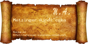 Metzinger Ajnácska névjegykártya